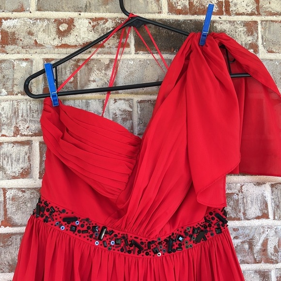 Jessica Simpson Red One Shoulder Mini Party Dress - Picture 6 of 11